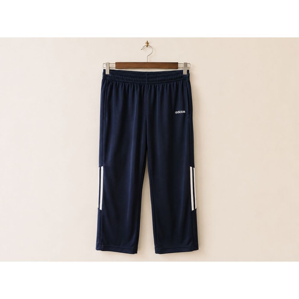 adidas Boys Track Pants Size 14–16 Navy Athletic Joggers EUC